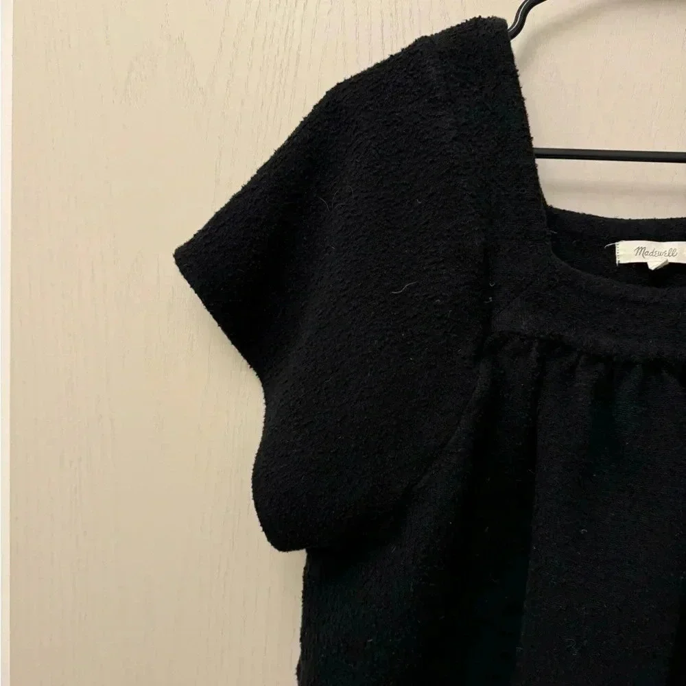 Black‎ Madewell Texture & Thread Butterfly Top Size S EUC - Picture 5 of 10